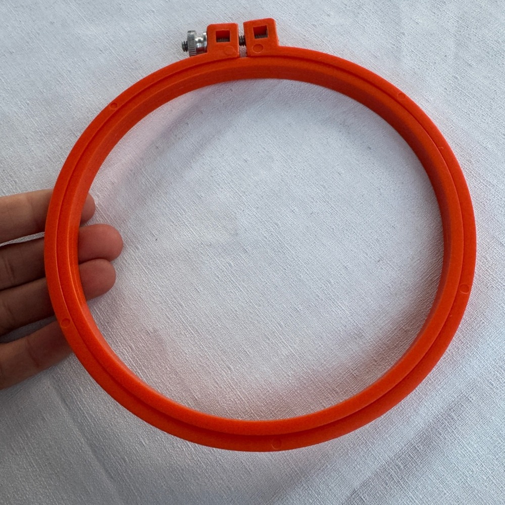 Boye Embroidery Hoop 6 Inch Orange Plastic Vintage Craft Needlepoint Tool
